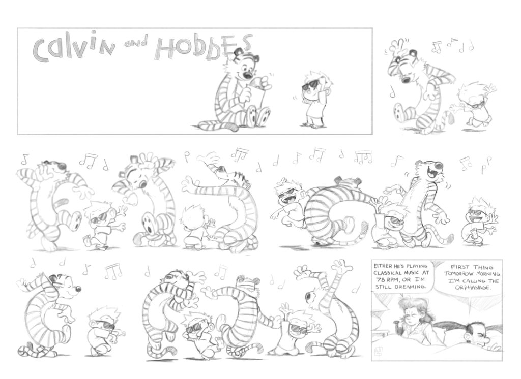 1024x746 Calvin And Hobbes Sketch By Luigil - Calvin Sketch