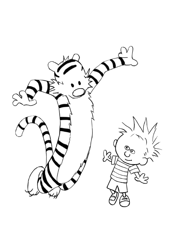579x819 How To Draw Calvin And Hobbes 14 Steps (With Pictures) - Calvin Sketch