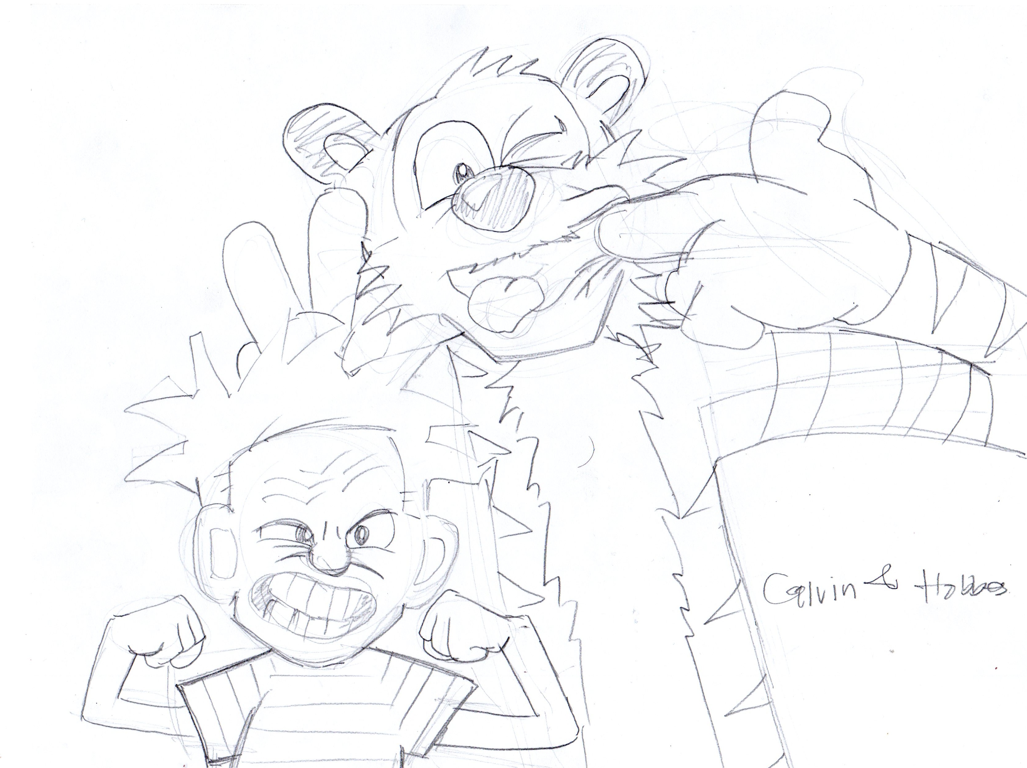 3336x2496 Calvin And Hobbes (Cartoon Sketch) Jesse Talks - Calvin Sketch