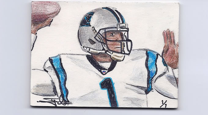 680x375 Cam Newton Sketch Card - Cam Newton Sketch