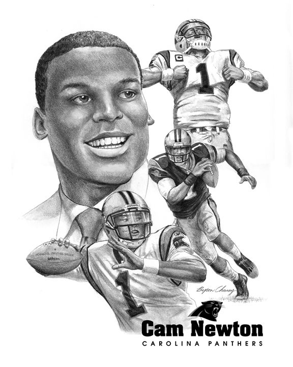 576x720 Cam Newton Portrait - Cam Newton Sketch