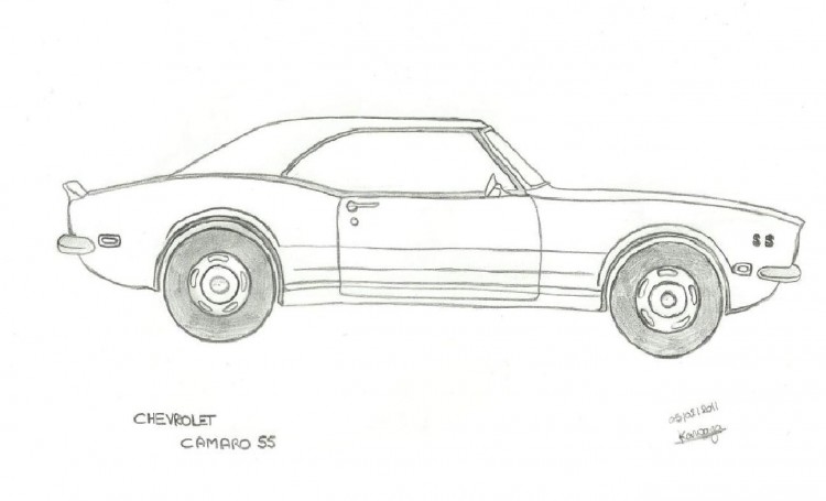 750x455 Wallpapers Art - Camaro Ss Sketch