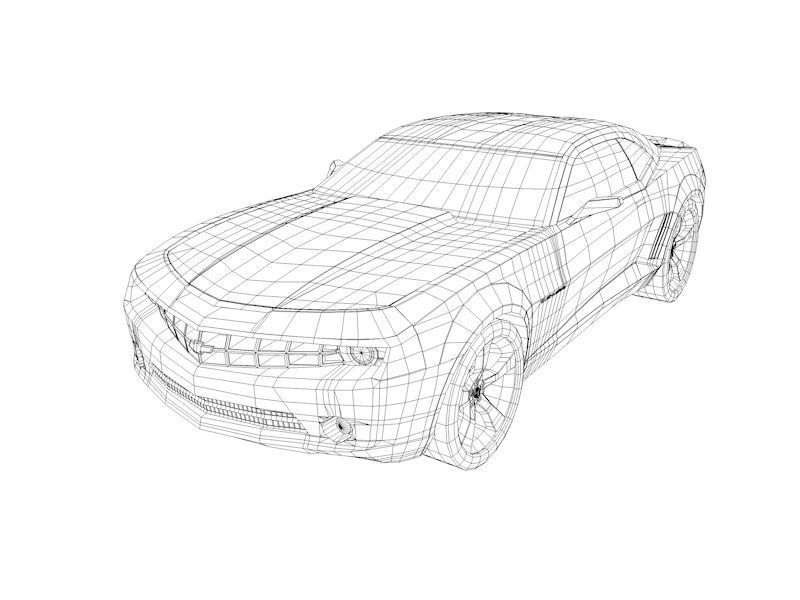 800x600 3d Asset Camaro Ss Low Poly Cgtrader - Camaro Ss Sketch