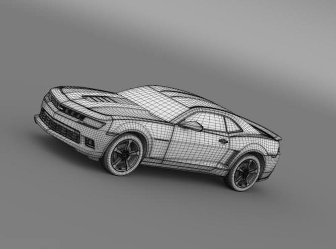 676x500 3d Model Chevrolet Camaro Ss 2014 Cgtrader - Camaro Ss Sketch