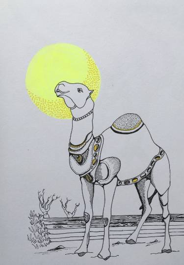 375x540 Camel Drawing By Sandro Brito Saatchi Art - Camel Sketch Images