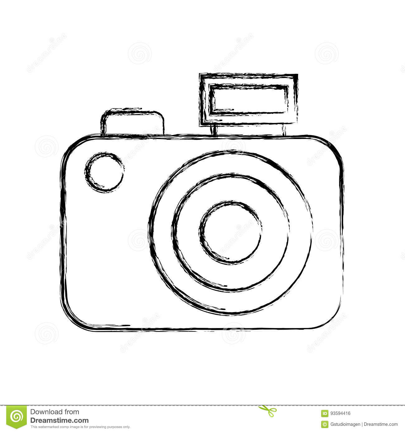 1300x1390 Draw A Cartoon Camera Sketch Draw Camera Cartoon Stock Vector - Camera Pencil Sketch