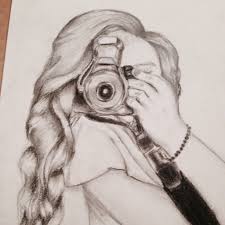 225x225 Long Tumblr Pencil Sketch Girly Pictures - Camera Pencil Sketch