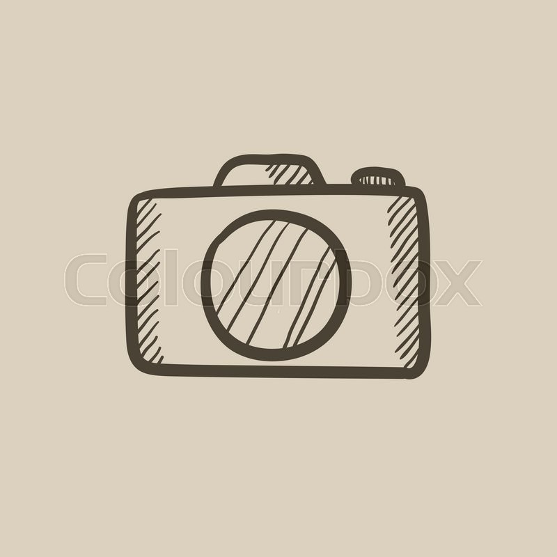 800x800 Camera Vector Sketch Icon Isolated On Background. Hand Drawn - Camera Sketch