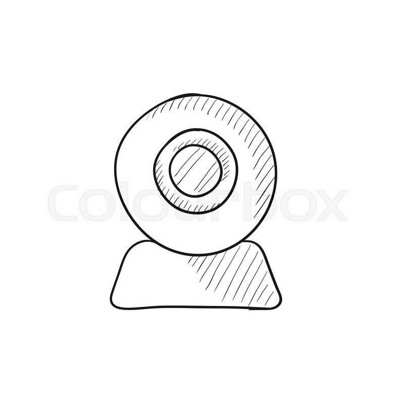 800x800 Web Camera Vector Sketch Icon Isolated On Background. Hand Drawn - Camera Sketch