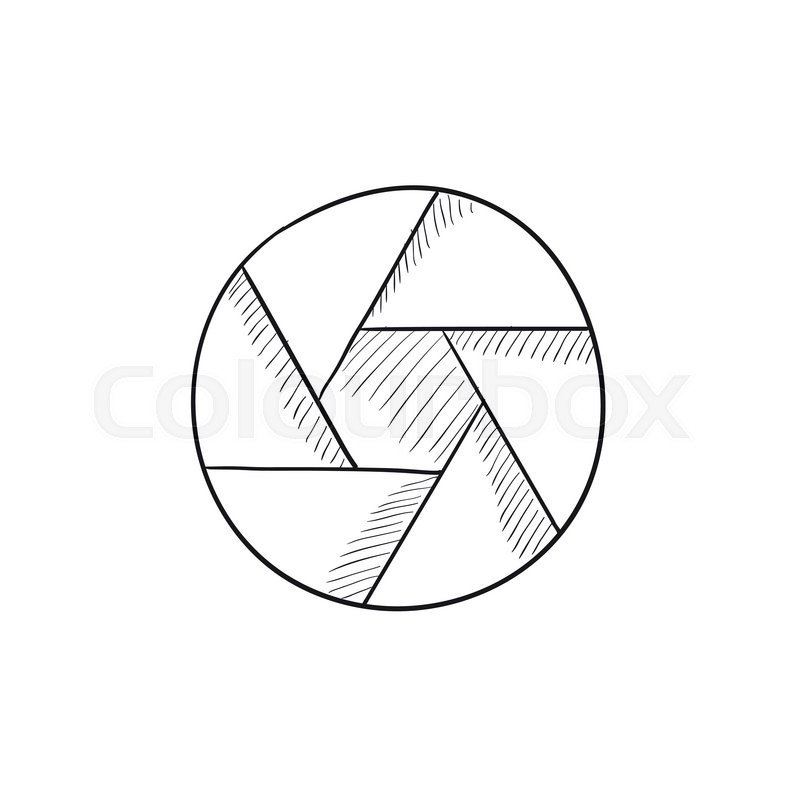 800x800 Camera Shutter Vector Sketch Icon Isolated On Background. Hand - Camera Sketch