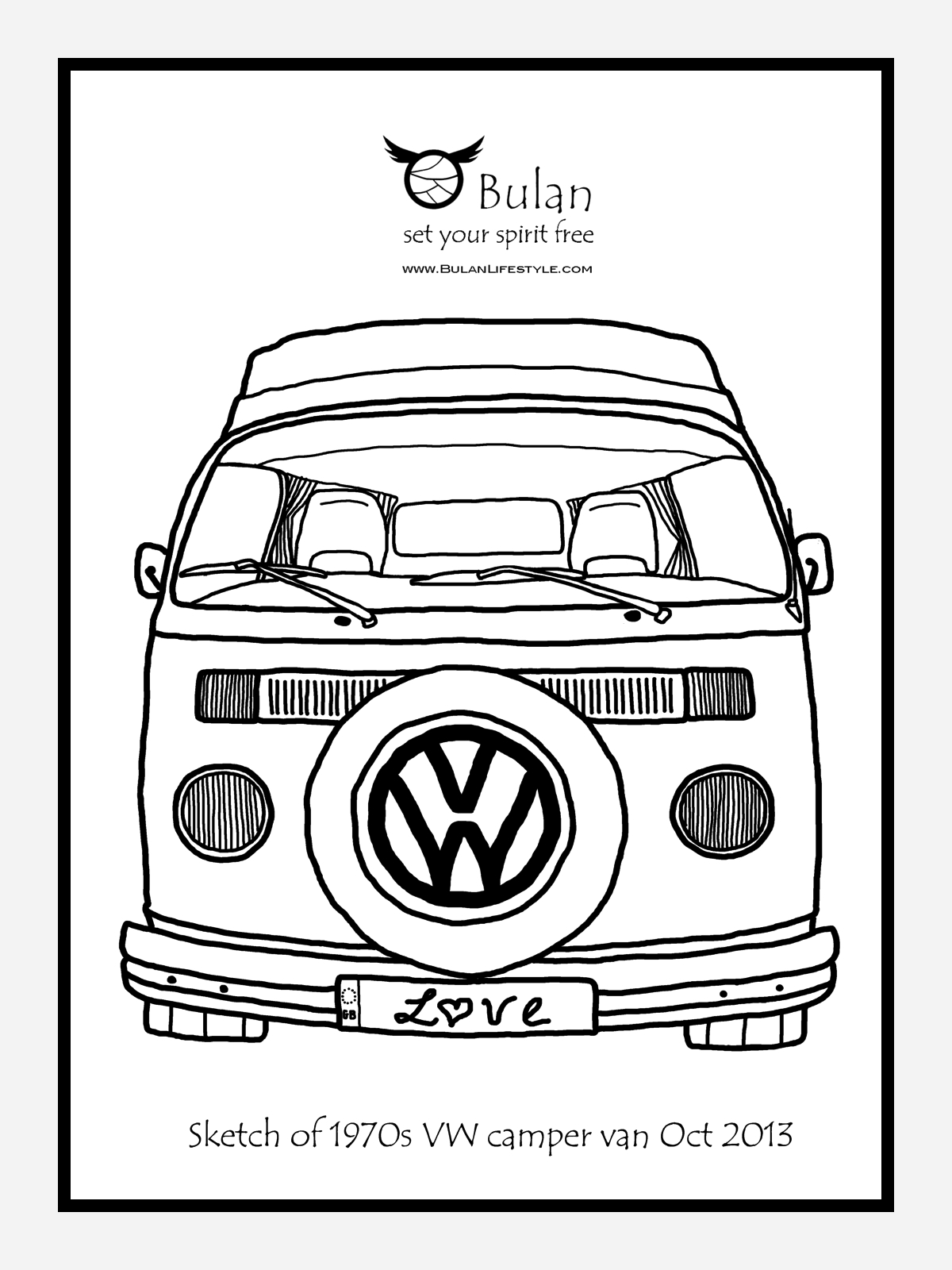 1200x1600 Sketch Of The Day No 201 Vw Camper Caravan In Colour - Camper Sketch