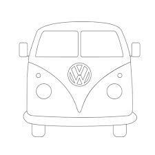 225x225 Vw Camper Van Cartoon Sketch - Camper Sketch
