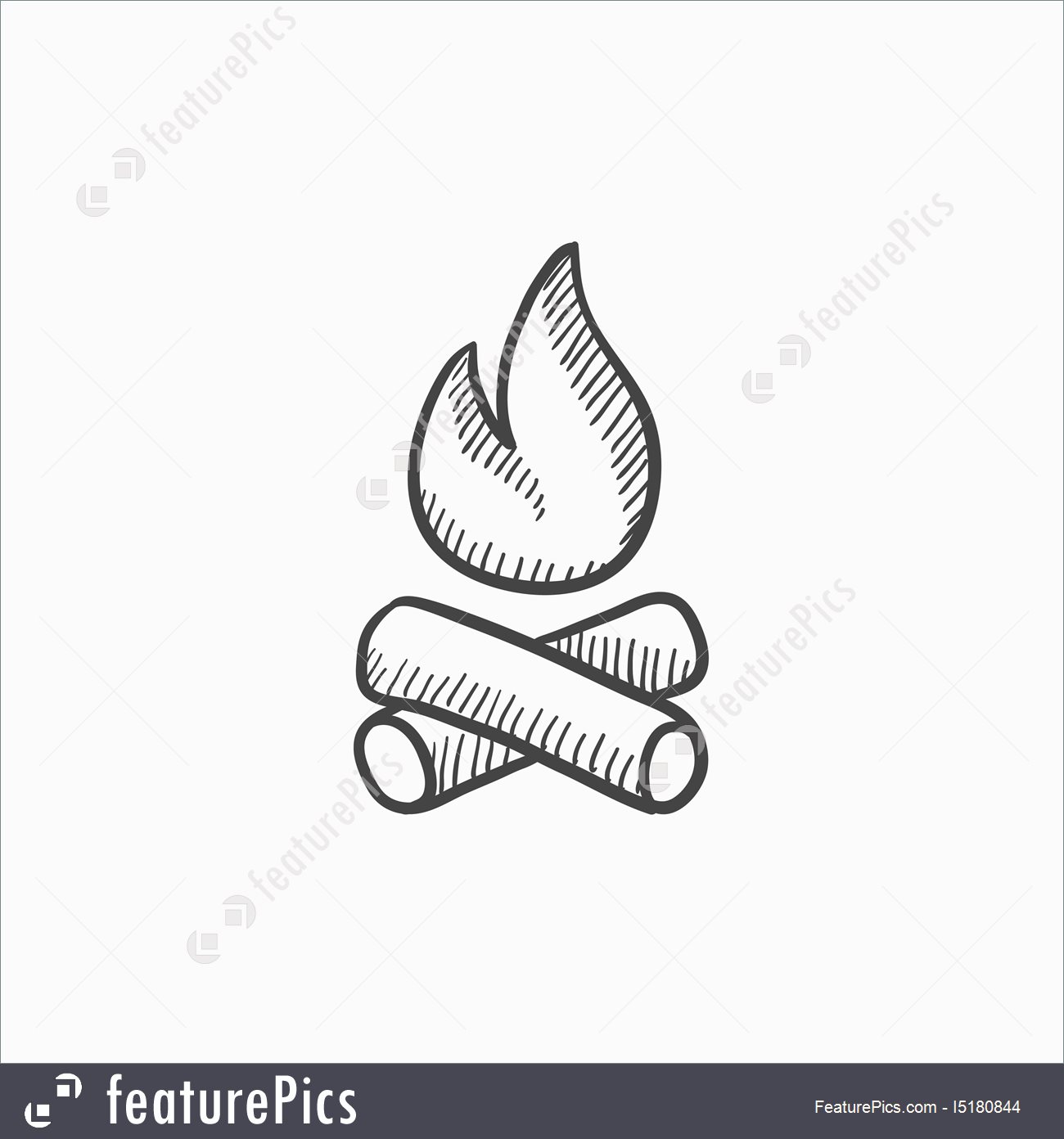 1300x1392 Campfire Sketch Icon. Illustration - Campfire Sketch