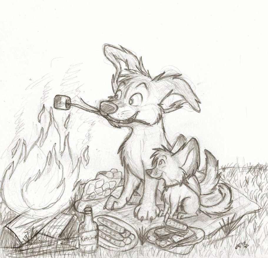 911x878 Campfire Sketch By Socksthemutt - Campfire Sketch