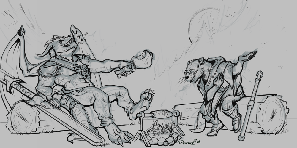 1000x500 Campfire Tales (Lines - Campfire Sketch