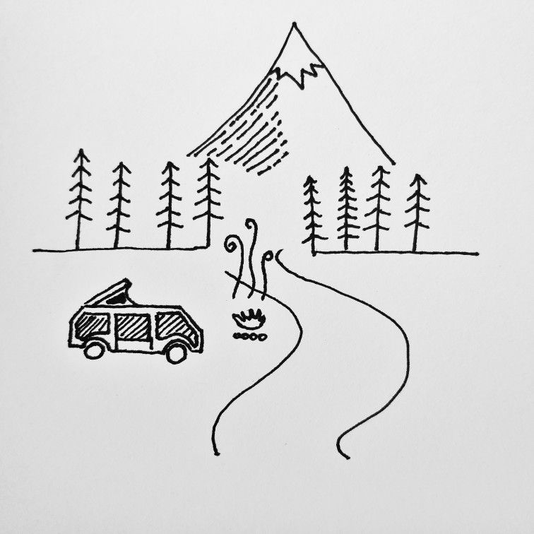 756x756 Camping Vibes - Camping Sketch