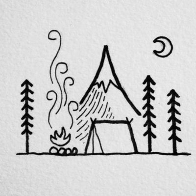 400x399 Forrest Camping Sketch By Galaxyjerks - Camping Sketch