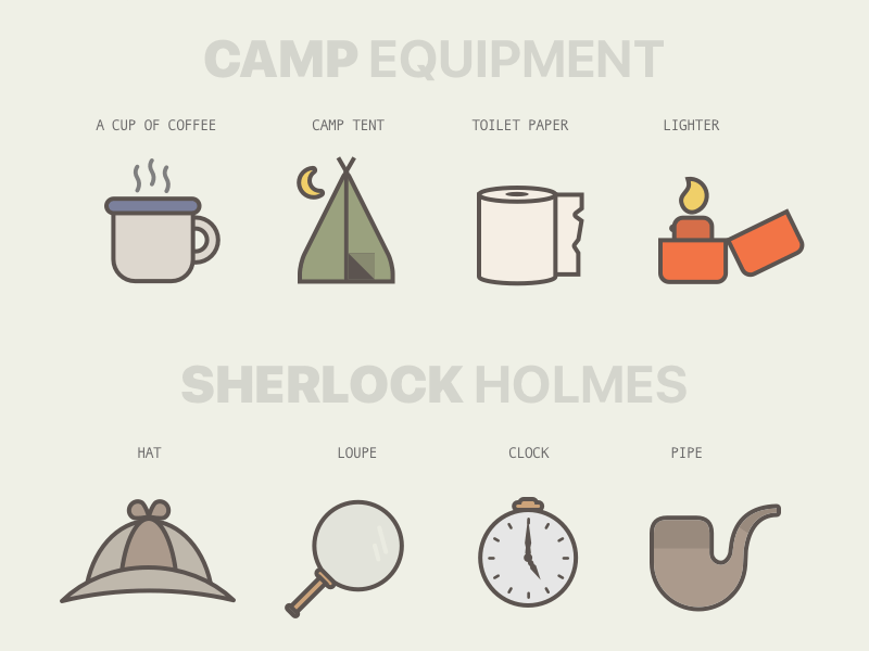800x600 Camp And Sherlock Holmes Icons Sketch Freebie - Camping Sketch