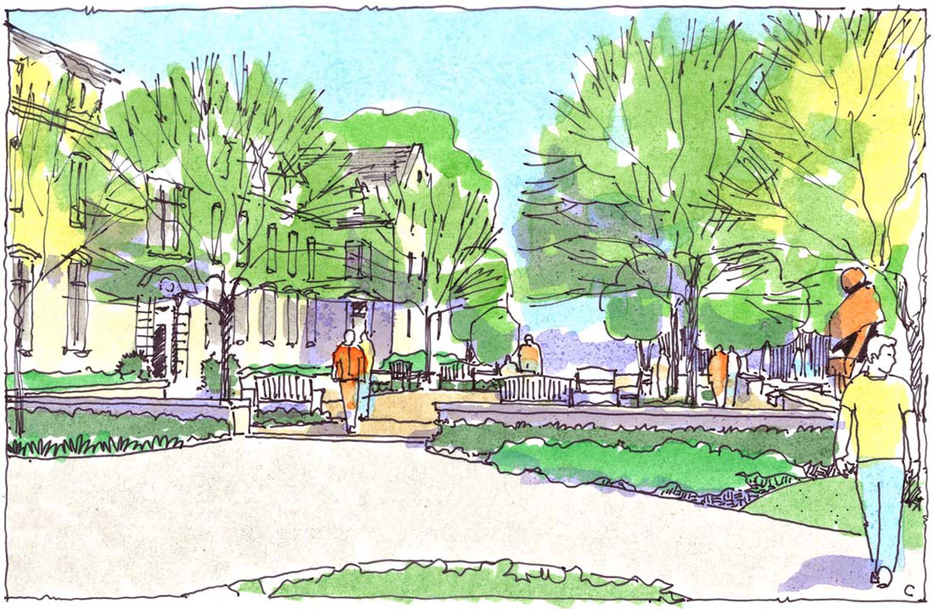 1920x1253 Penn State University Abington - Campus Sketch