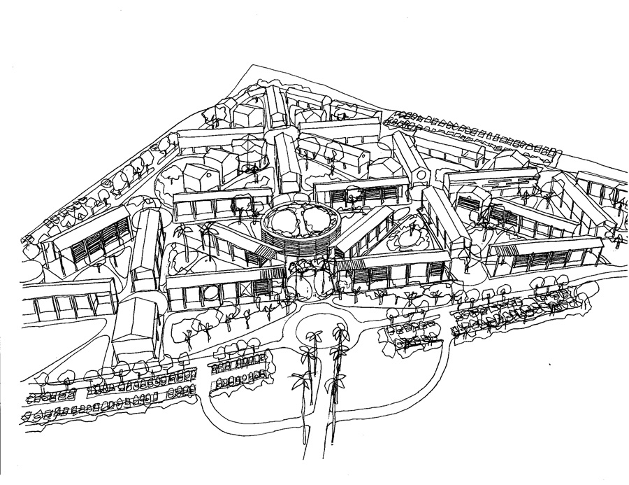 900x693 Uwi South Campus Jenifer Smith Architects Limited - Campus Sketch