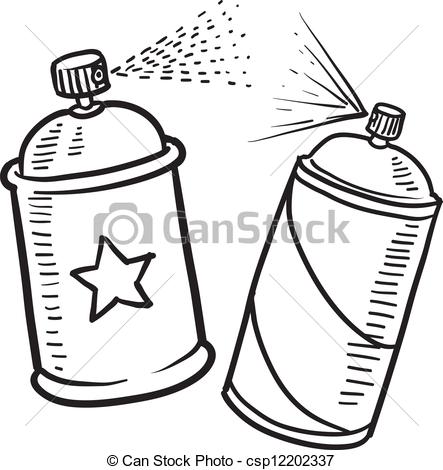 443x470 Spray Paint Can Sketch. Doodle Style Spray Paint Illustration In - Can Sketch
