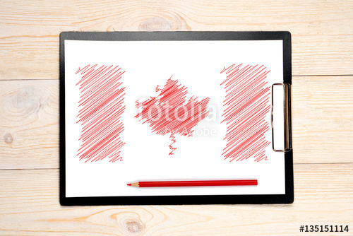 500x334 Canada Flag Sketch On Paper Stock Photo And Royalty Free Images - Canada Flag Sketch