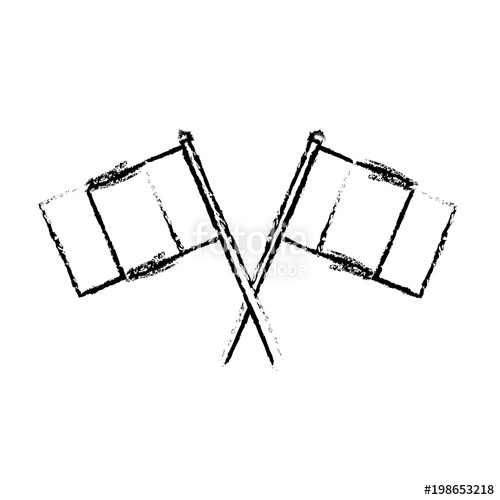 500x500 Canadian Flag Crossed National Symbol Vector Illustration Sketch - Canada Flag Sketch