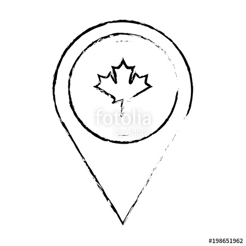 500x500 Pointer Map With Canadian Flag Vector Illustration Sketch Stock - Canada Flag Sketch