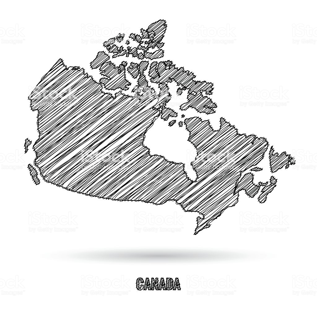 1024x1024 Collection Of Canada Drawing Map High Quality, Free Cliparts - Canada Map Sketch