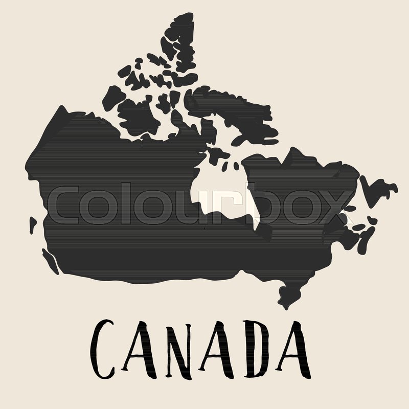 800x800 Doodle Freehand Map Sketch Of Canada ,vector Illustration Stock - Canada Map Sketch