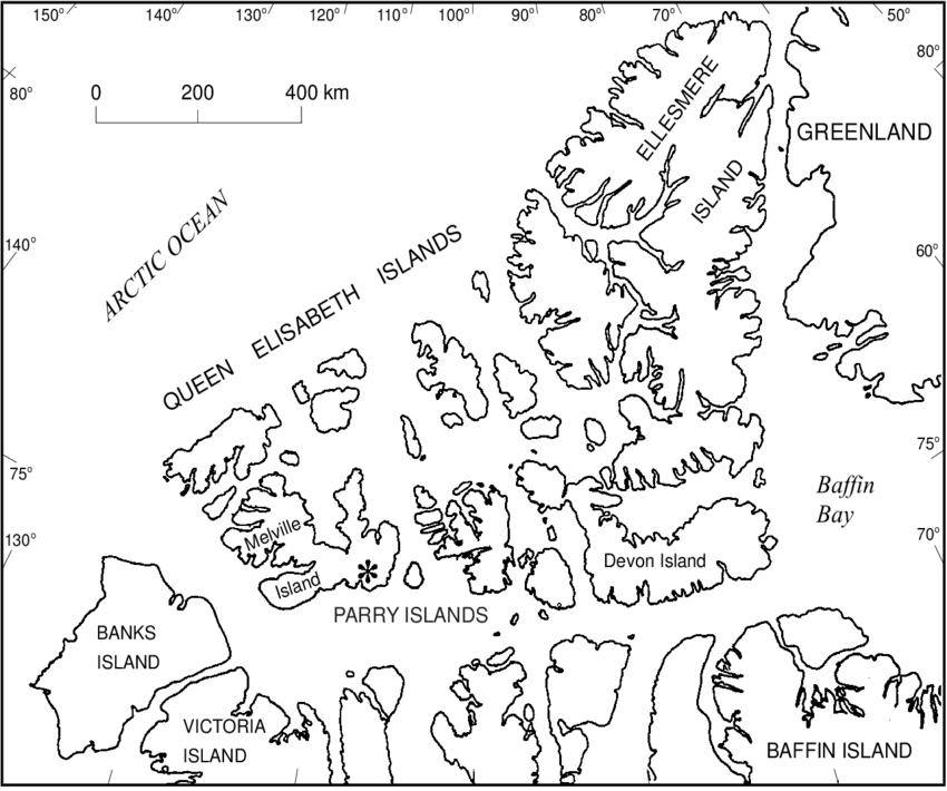 850x710 Sketch Map Of A Part Of Arctic Canada, Showing The Position Of - Canada Map Sketch