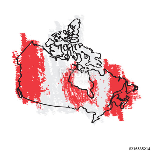 500x500 Sketch Of A Map Of Canada Stock Image And Royalty Free Vector - Canada Map Sketch