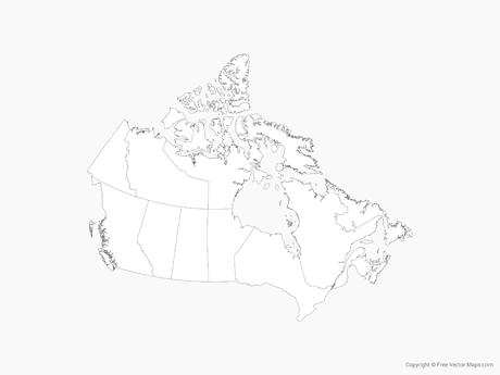 460x345 Vector Maps Of Canada Free Vector Maps - Canada Map Sketch