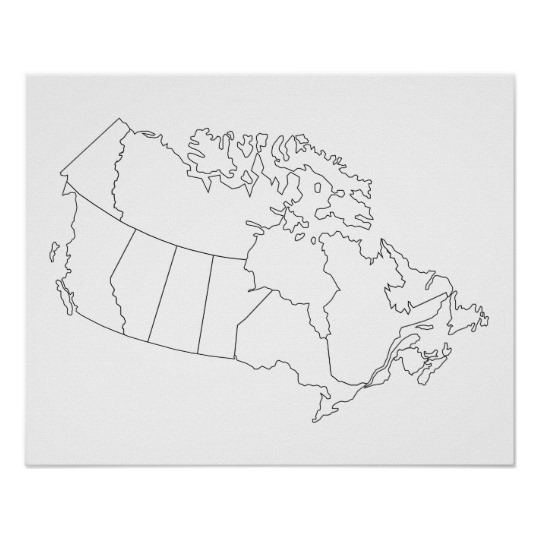540x540 Canada Map Outline Poster - Canada Map Sketch