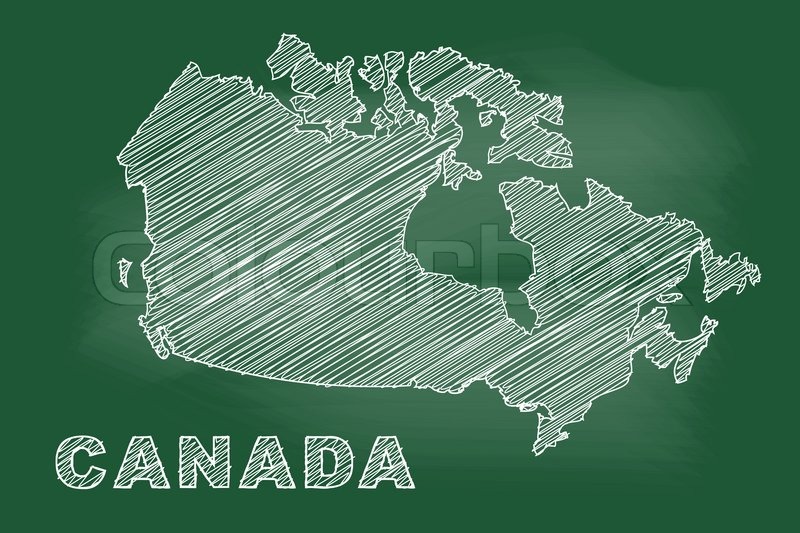 800x533 Scribble Sketch Of Canada Map On Blackboard Stock Vector Colourbox - Canada Sketch