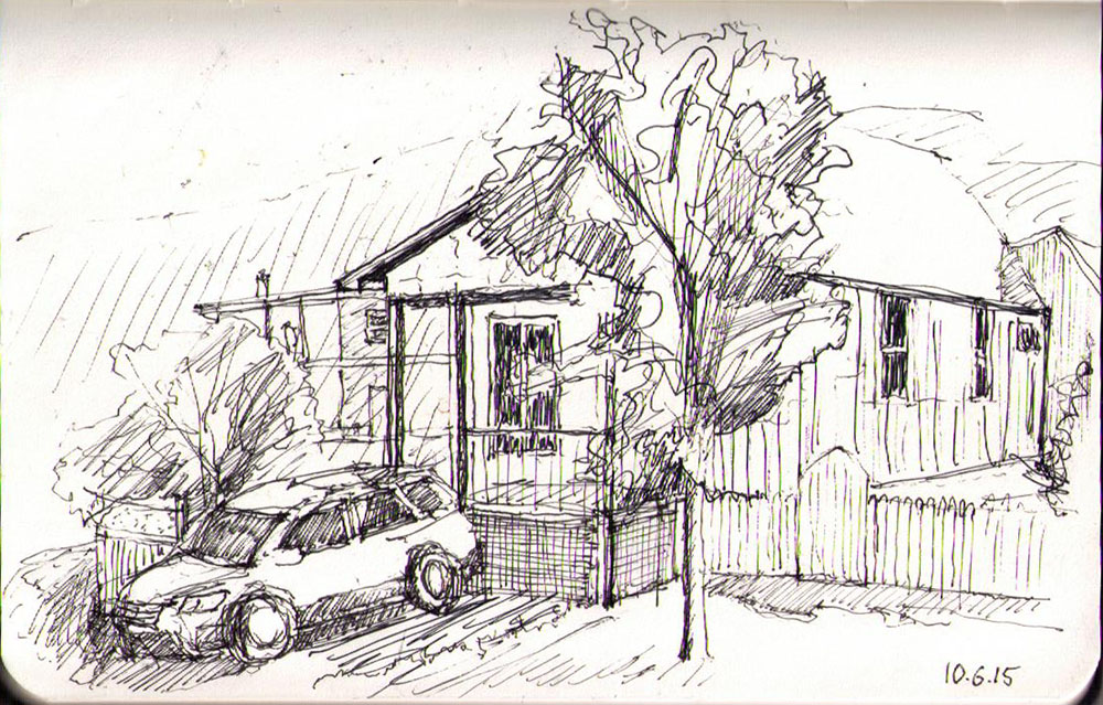 1000x639 Streetview House Somewhere In Canada. Sketched In Ballpoint Pen - Canada Sketch