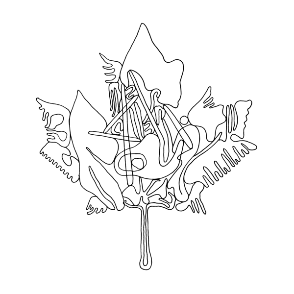 600x600 Drawn Maple Leaf Canada 150 - Canadian Maple Leaf Sketch