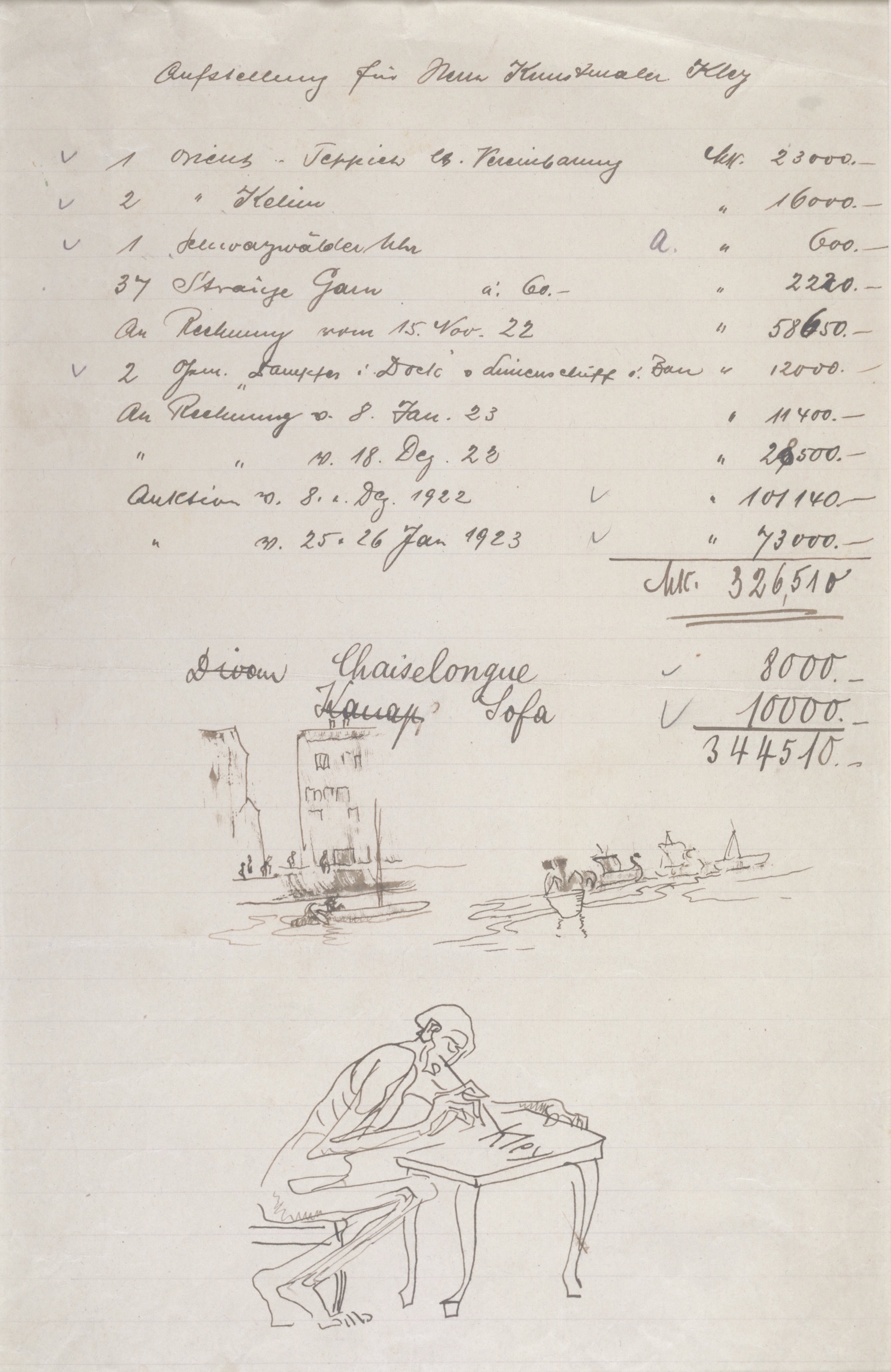 2804x4317 Caricature Of Seated Man Writing - Canal Sketch