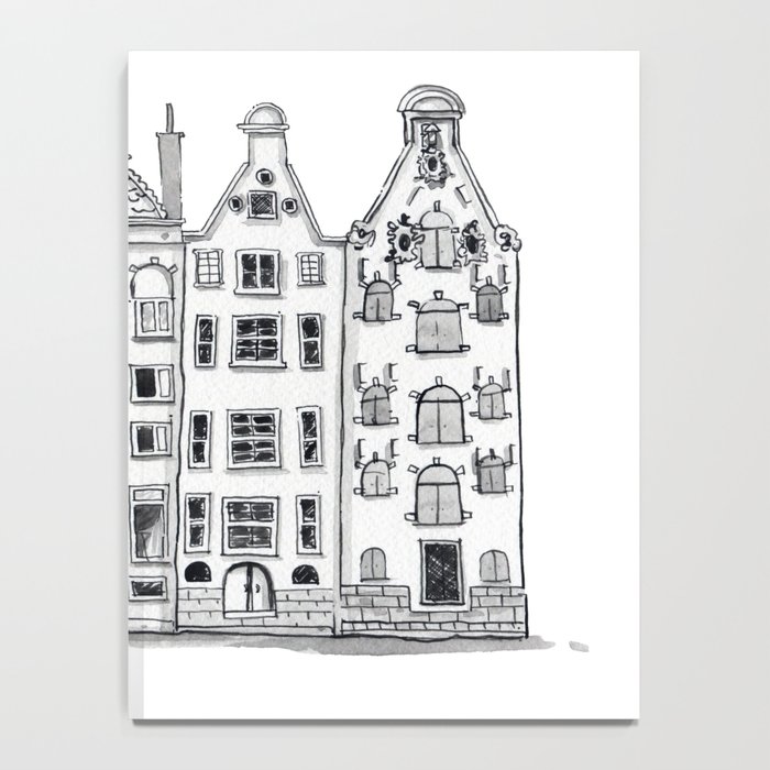 700x700 Amsterdam Canal Houses Sketch Notebook By Theaestate Society6 - Canal Sketch
