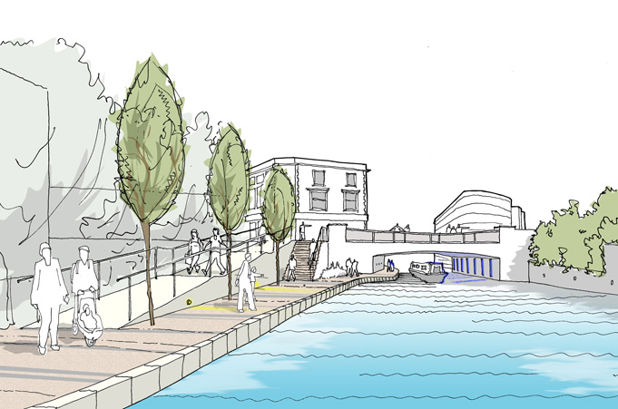 681x451 Landscape Lathams - Canal Sketch