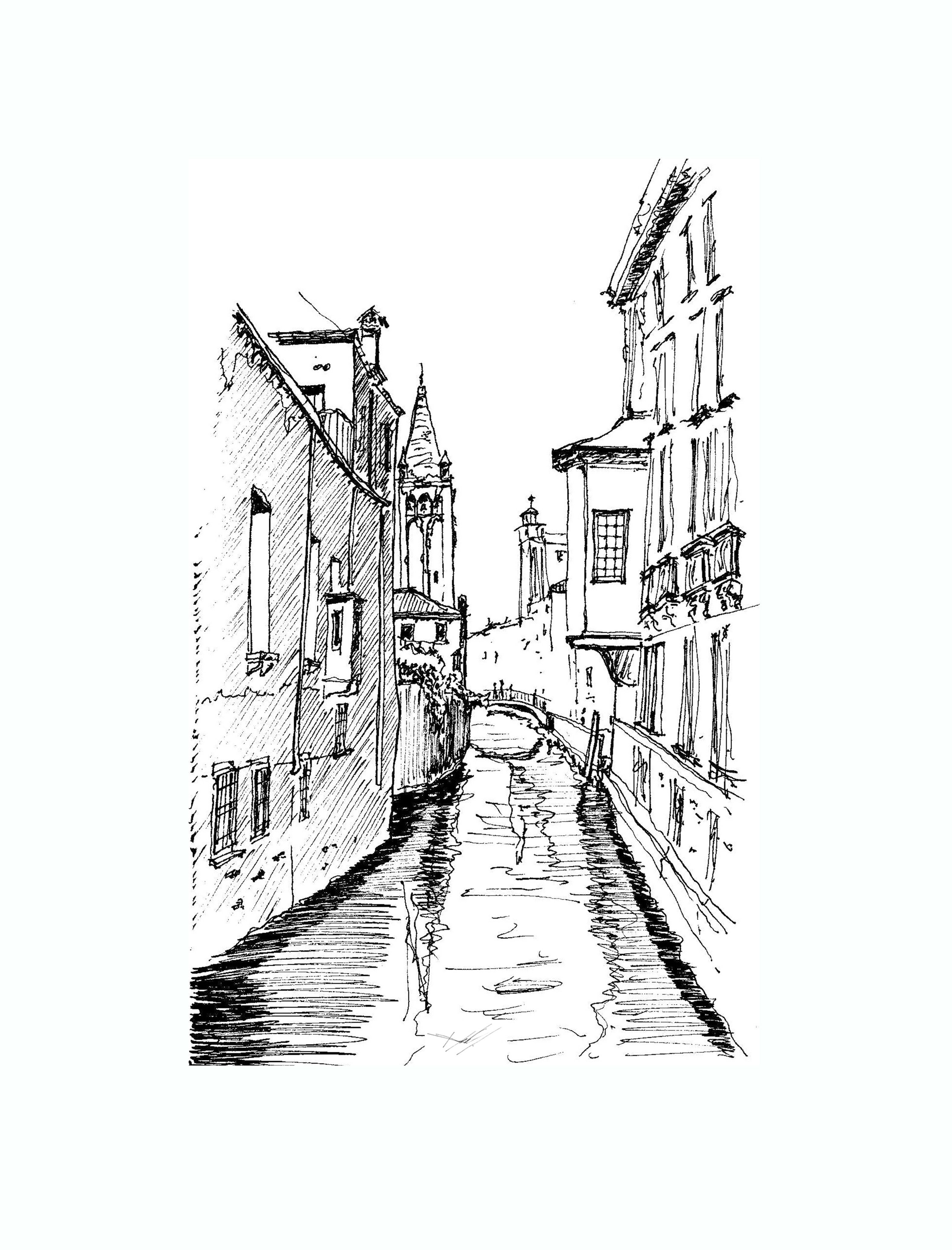 3150x4134 Venice Canal Drawing Drawings, Sketches And Art - Canal Sketch