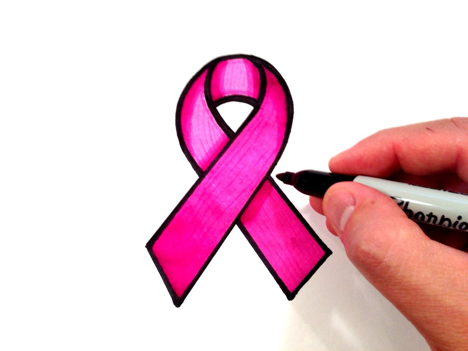 1632x1224 How To Draw A Pink Ribbon - Cancer Ribbon Sketch