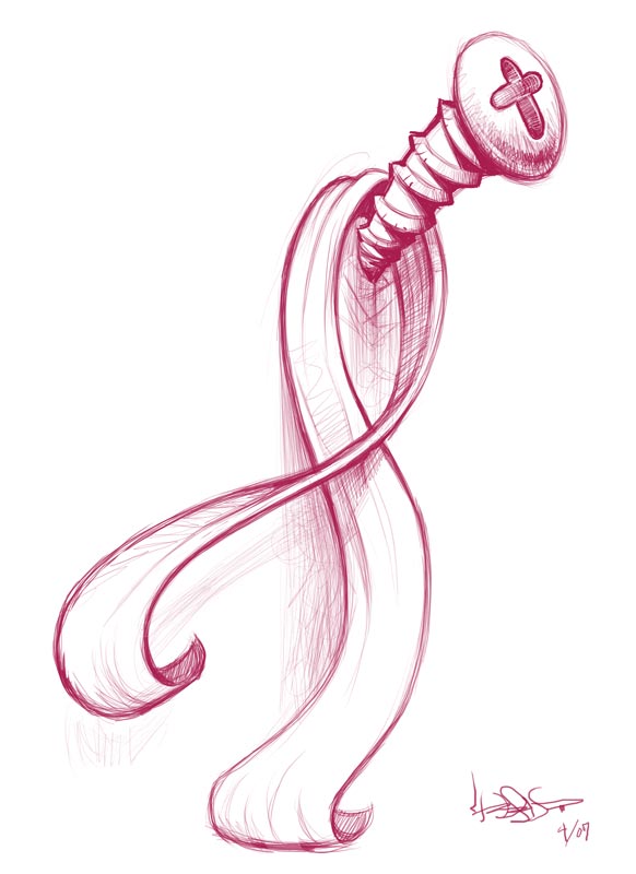 582x800 Cancer Ribbon Sketch - Cancer Ribbon Sketch