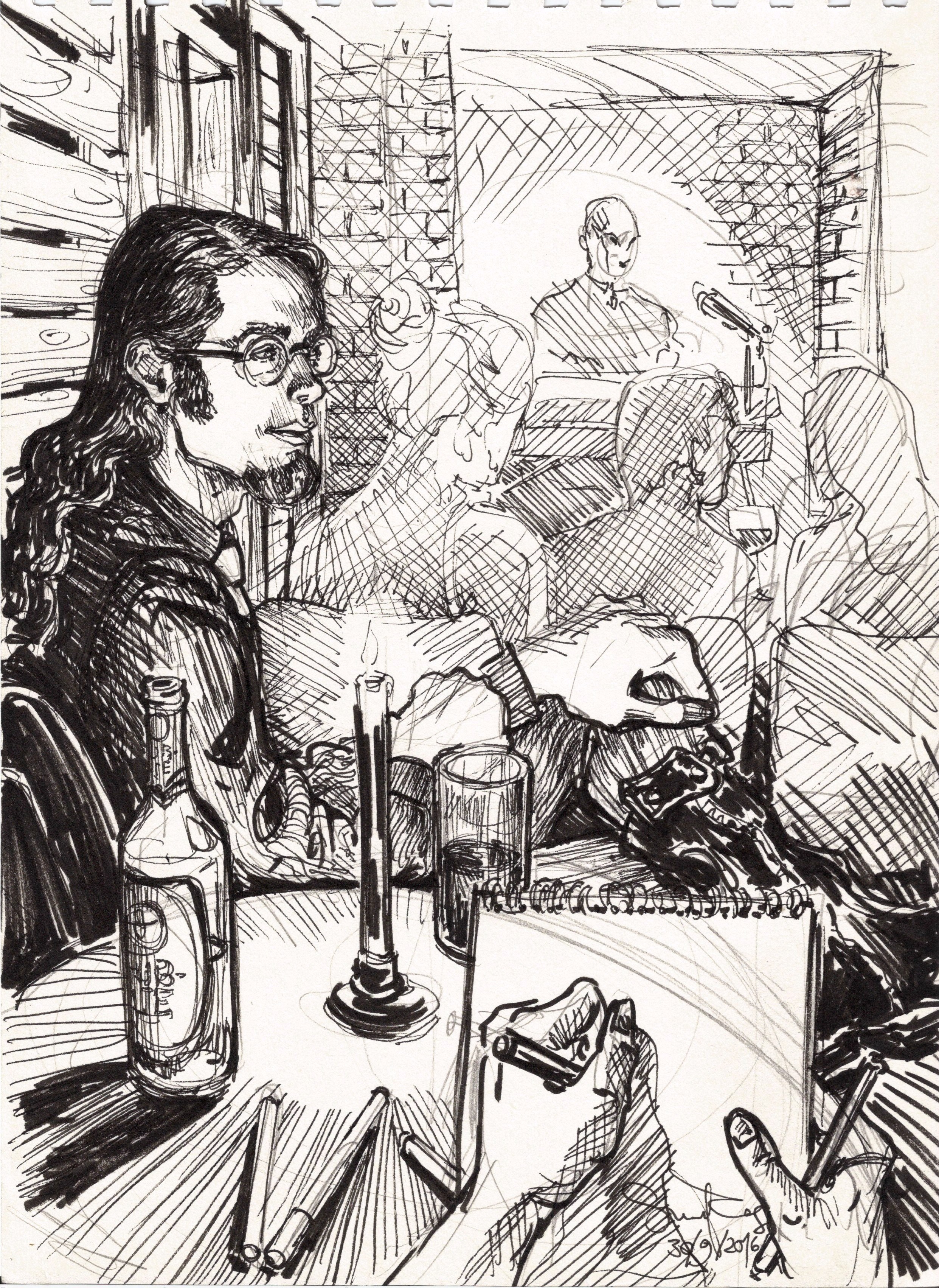 2483x3404 Drawing My Husband By Candlelight. - Candle Light Sketch