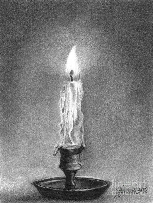 599x796 Shared Light Art Print By J Ferwerda Art Lamps, Candles, Light - Candle Light Sketch