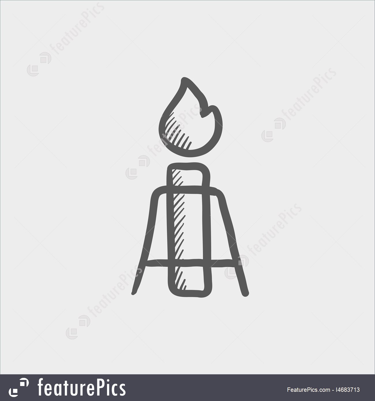 1300x1392 Candle With Holder Sketch Icon Stock Illustration I4683713 - Candle Light Sketch