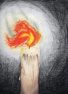 218x300 Original 9x12 Colored Pencil Candle Drawing (110 100 Jr) Ebay - Candle Pencil Sketch