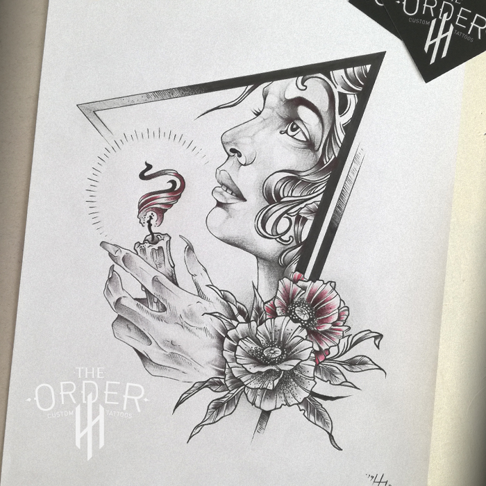 700x700 Face With Candle Sketch - Candle Sketch