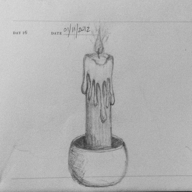 612x612 Sketch 16 Of 365 Burning Candle (Taken With Instagram) S. Diaz - Candle Sketch