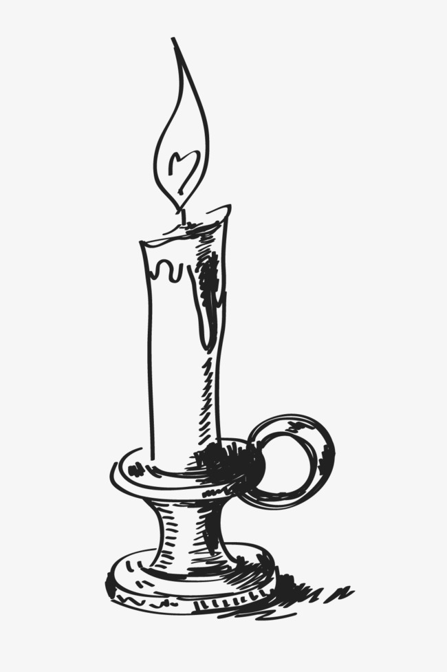 650x977 Sketch Candles, Hand Painted, Sketch, Candle Png And Psd File For - Candle Sketch